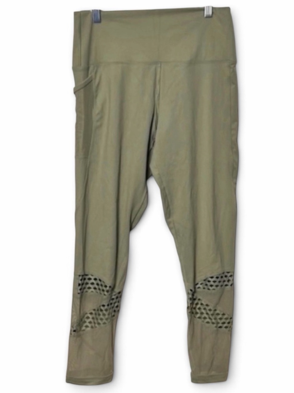 PINK Ultimate Victoria's Secret Olive Green Cut Out 7/8 Leggings Size Large